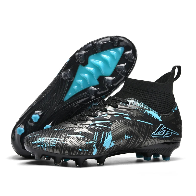 Tenagers sapatos de futebol masculino antiderrapante ag/tf chuteiras botas de tornozelo unisex tamanho grande ultraleve botas de futebol meninos tênis
