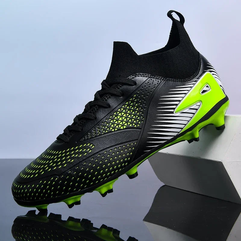 Sapatos de futebol unissex com grampos para meninos, tamanho grande, botas de futebol ultraleves, tênis antiderrapantes, AG e TF, botas de tornozelo, 2021