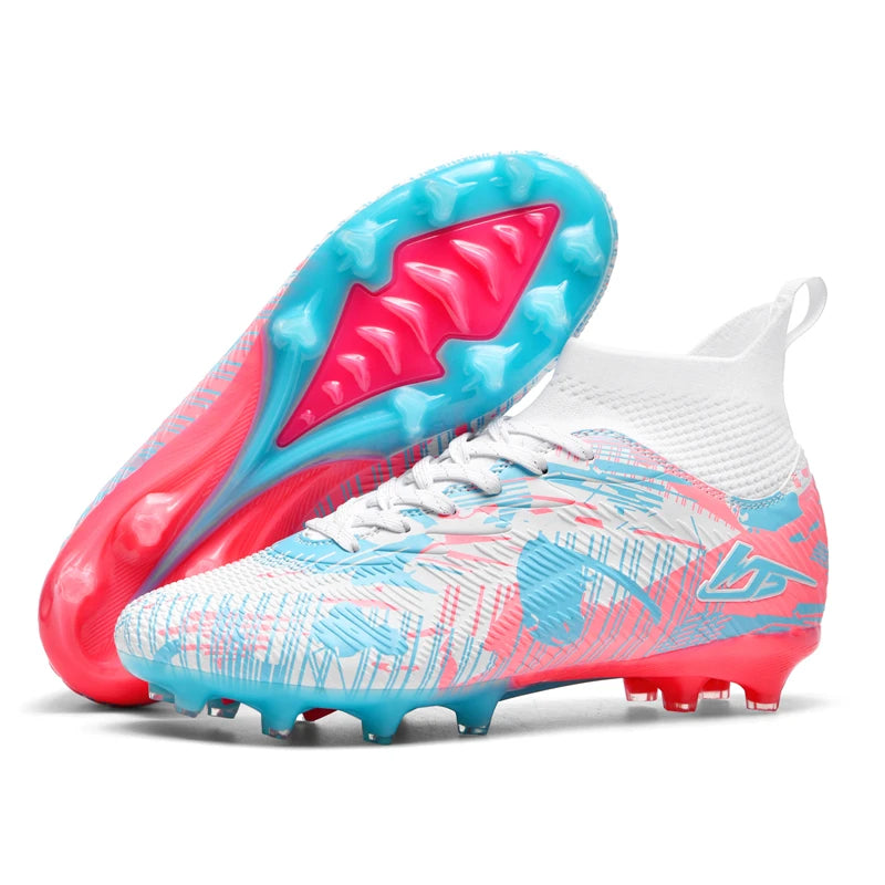 Tenagers sapatos de futebol masculino antiderrapante ag/tf chuteiras botas de tornozelo unisex tamanho grande ultraleve botas de futebol meninos tênis