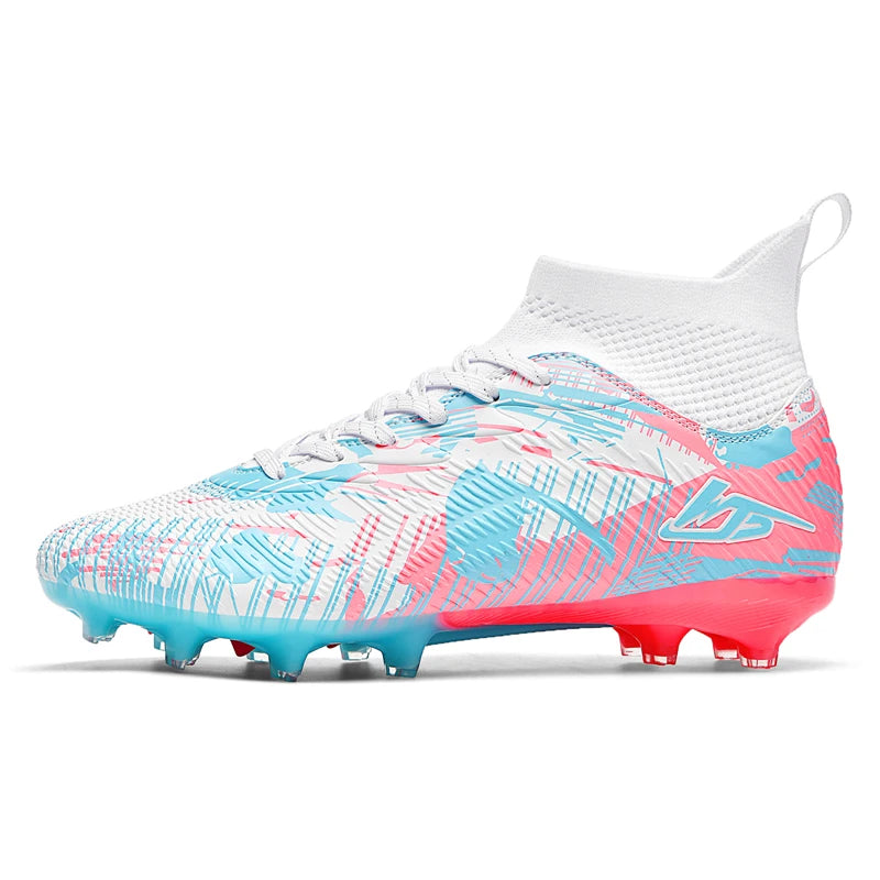 Tenagers sapatos de futebol masculino antiderrapante ag/tf chuteiras botas de tornozelo unisex tamanho grande ultraleve botas de futebol meninos tênis