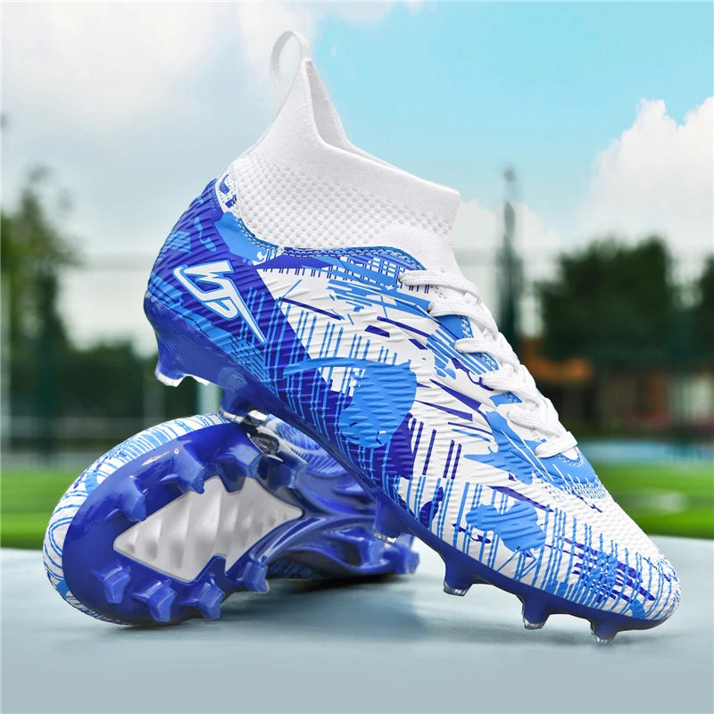 Tenagers sapatos de futebol masculino antiderrapante ag/tf chuteiras botas de tornozelo unisex tamanho grande ultraleve botas de futebol meninos tênis
