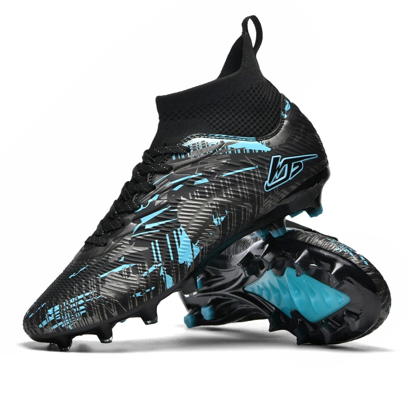 Tenagers sapatos de futebol masculino antiderrapante ag/tf chuteiras botas de tornozelo unisex tamanho grande ultraleve botas de futebol meninos tênis