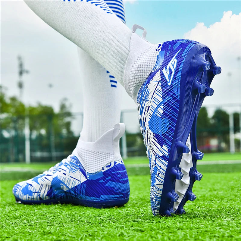 Tenagers sapatos de futebol masculino antiderrapante ag/tf chuteiras botas de tornozelo unisex tamanho grande ultraleve botas de futebol meninos tênis