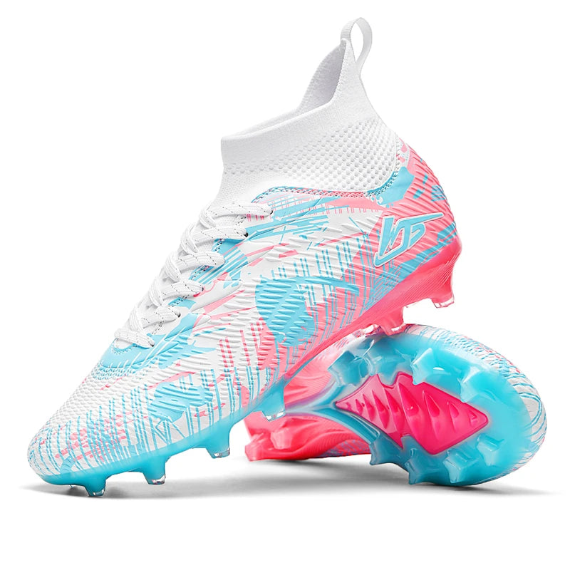 Tenagers sapatos de futebol masculino antiderrapante ag/tf chuteiras botas de tornozelo unisex tamanho grande ultraleve botas de futebol meninos tênis