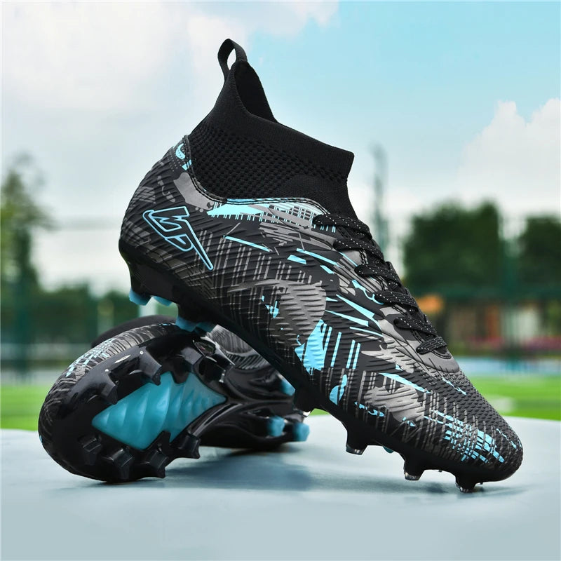 Tenagers sapatos de futebol masculino antiderrapante ag/tf chuteiras botas de tornozelo unisex tamanho grande ultraleve botas de futebol meninos tênis