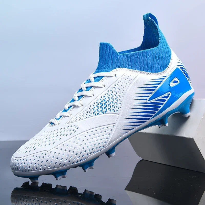Sapatos de futebol unissex com grampos para meninos, tamanho grande, botas de futebol ultraleves, tênis antiderrapantes, AG e TF, botas de tornozelo, 2021