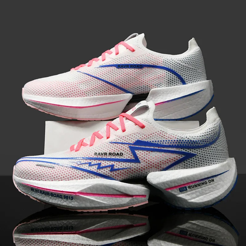 Homens tênis competitivos placa de carbono sapatos esportivos luz respirável sapatos de treinamento atlético desportivo jogging tênis caminhada