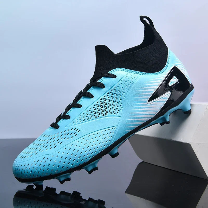 Sapatos de futebol unissex com grampos para meninos, tamanho grande, botas de futebol ultraleves, tênis antiderrapantes, AG e TF, botas de tornozelo, 2021