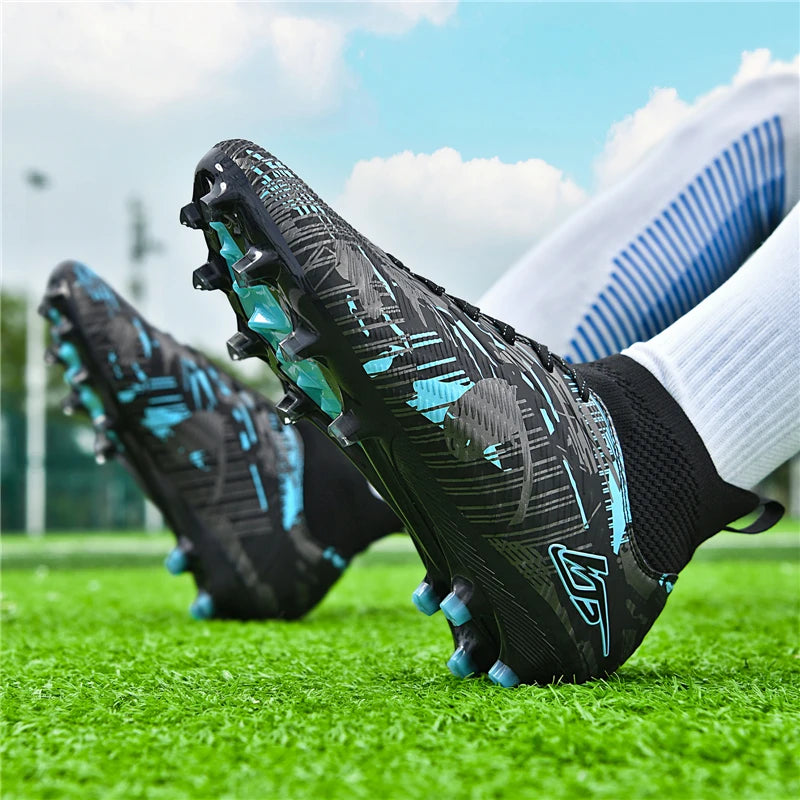 Tenagers sapatos de futebol masculino antiderrapante ag/tf chuteiras botas de tornozelo unisex tamanho grande ultraleve botas de futebol meninos tênis