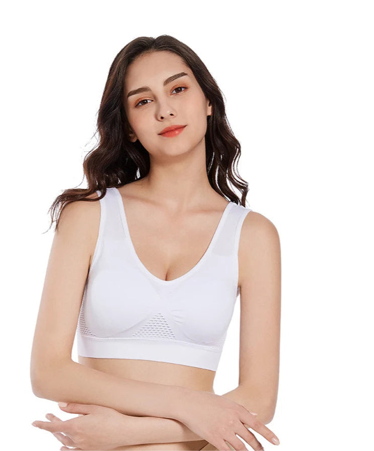 Breathable Sports Bra Top Fitness Women Brassiere Removable Padded Sport Bra Running Gym Seamless Push Up Bras