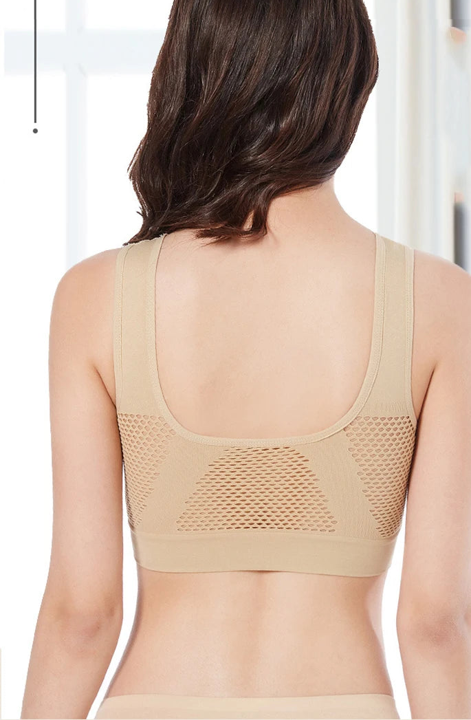 Breathable Sports Bra Top Fitness Women Brassiere Removable Padded Sport Bra Running Gym Seamless Push Up Bras
